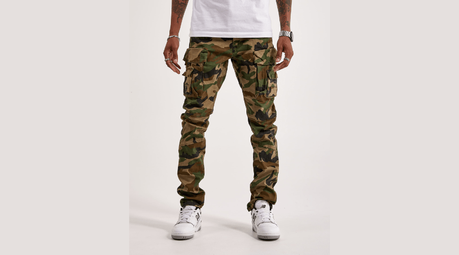 Mens Smoke Rise Twill Slim Tapered Cargo Pants