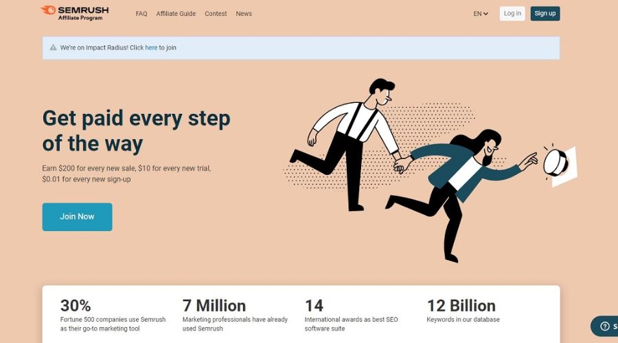 Signing Up for the SEMrush Affiliate Program