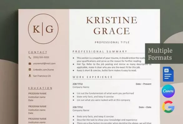 Clean Modern Resume Template 4 page