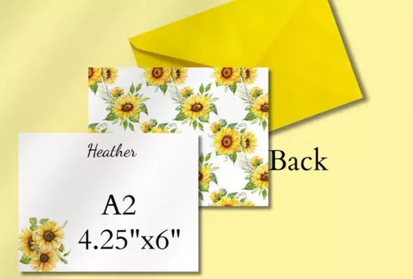  Personalized Stationery Set with Sunflowers Design
