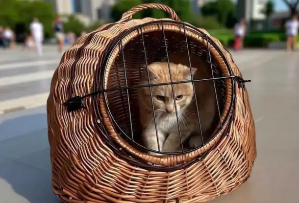 Wicker Cat Carrier Basket