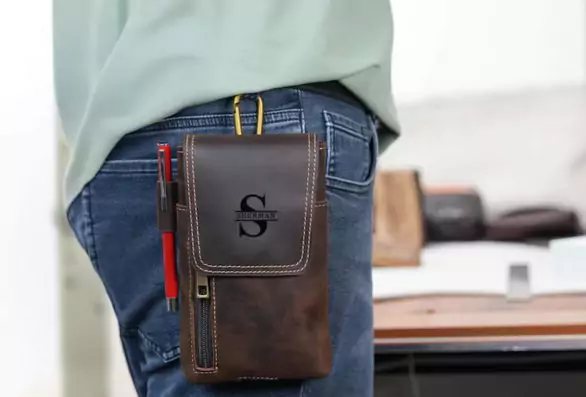 Personalized Leather Belt Bag