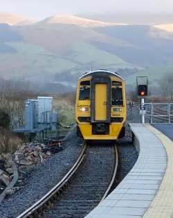 An_Arriva_Wales_train_pulls_into