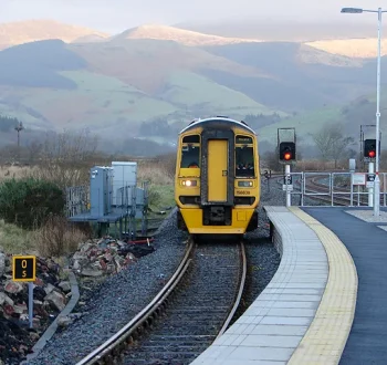 An_Arriva_Wales_train_pulls_into